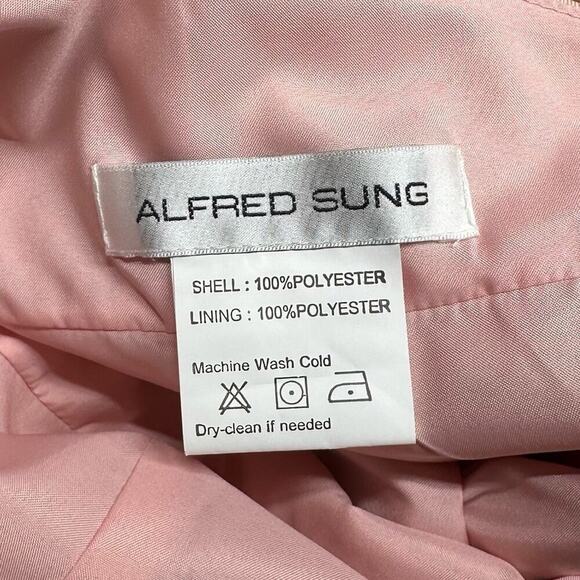 NWT | Alfred Sung | High-Neck Cutout Satin Dress | Toasted Sugar | 12R - Picture 12 of 15